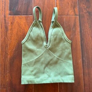 Olive Green Free People Active Tank